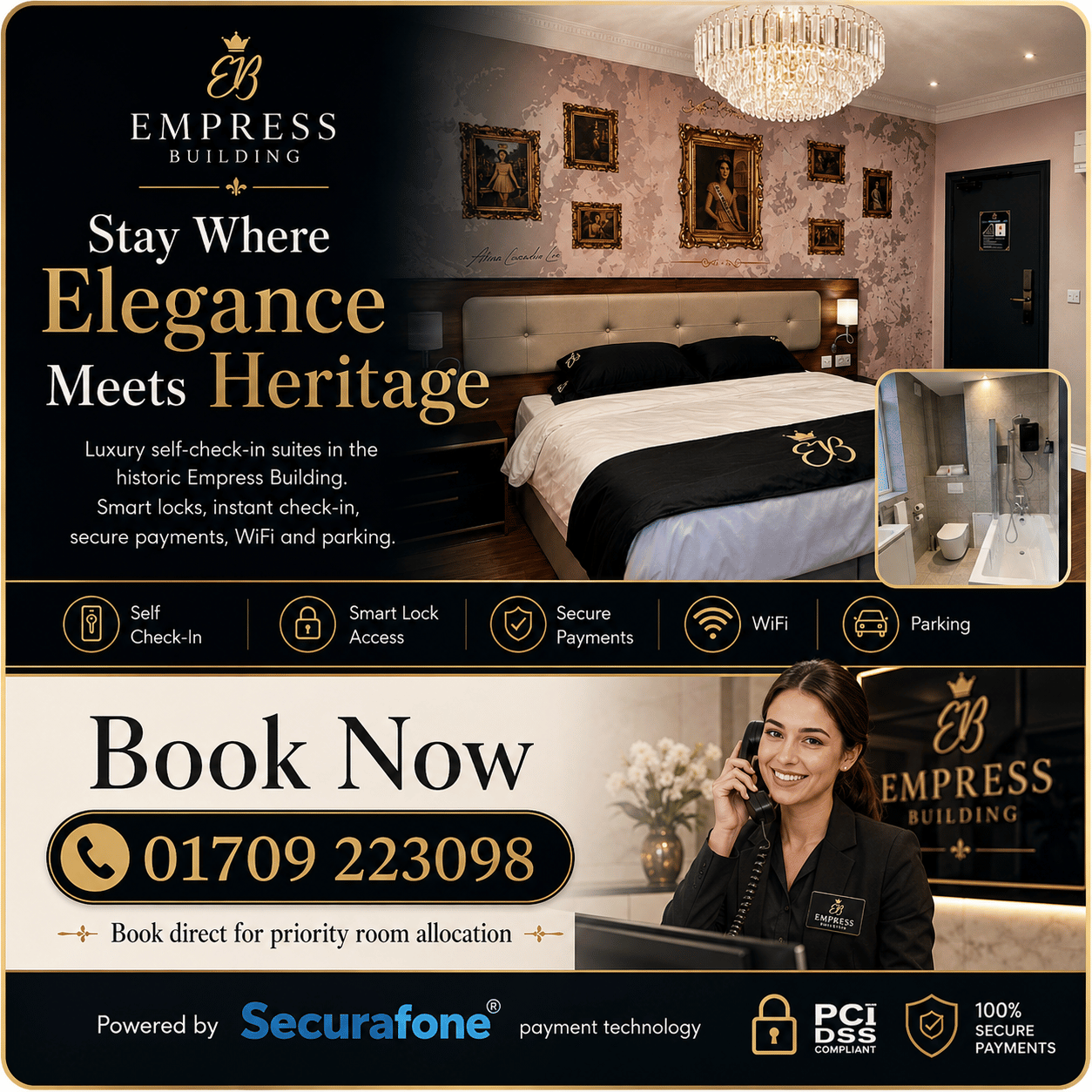 Book direct at Empress Rooms